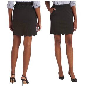 Skies Are Blue Black Scalloped Hem Mini Skirt Size Large NWT